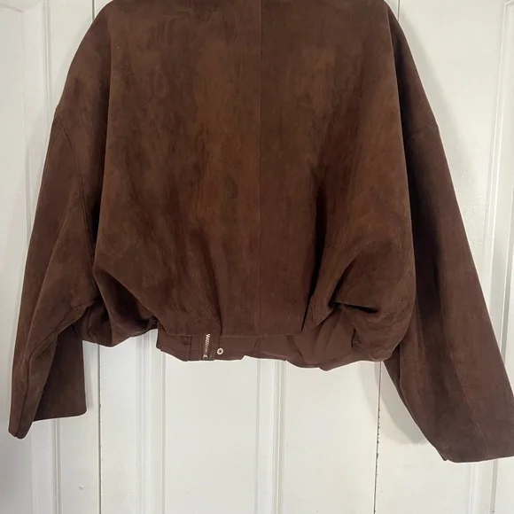 Zara Chocolate Brown Bomber Jacket - Picture 3 of 5